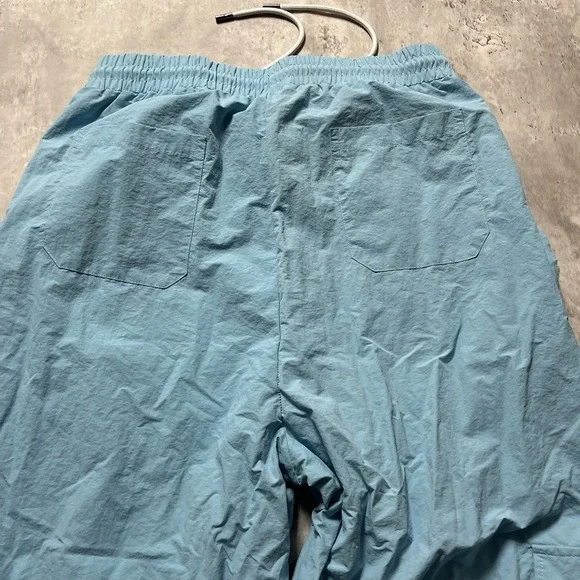 Tulones Mens Track Pants Size Large Baggy Flare Y2K Blue Windbreaker Street - Picture 9 of 10